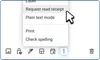 Screenshot of the Gmail compose window showing the read receipt button